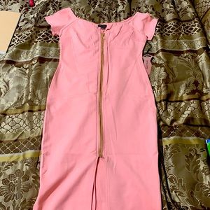 NWT, zip front shirt sleeve, bodycon, Barbiecore dress